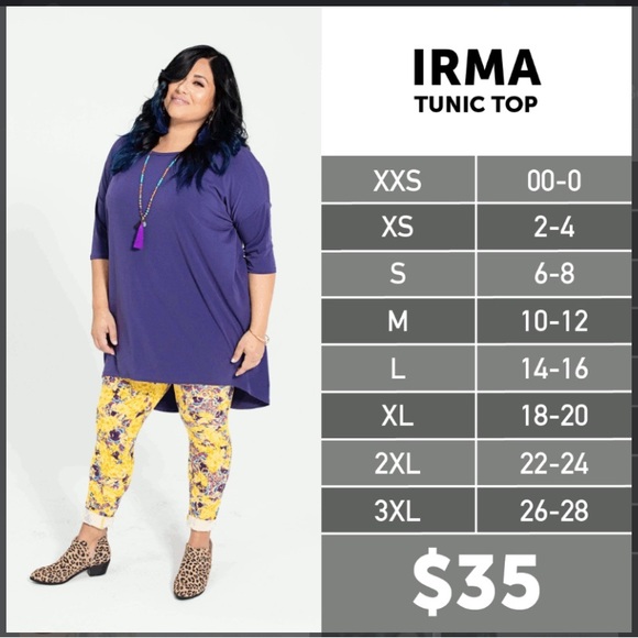 Lularoe Irma XS tunic maroon design - Picture 7 of 7